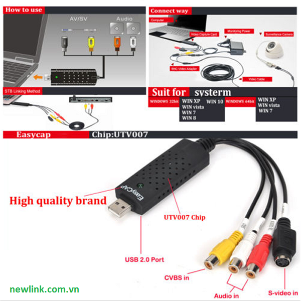 Easycap-USB Capture Chuyển từ USB ra AV tiện ích